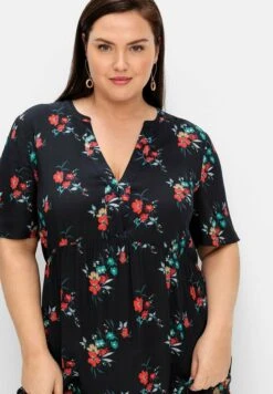 Sheego Vestido Largo - Schwarz Gemustert -Sheego Ventas affa8980640a43fe8328b295c9622e62