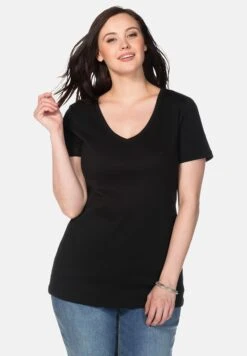 Sheego Camiseta Básica - Black