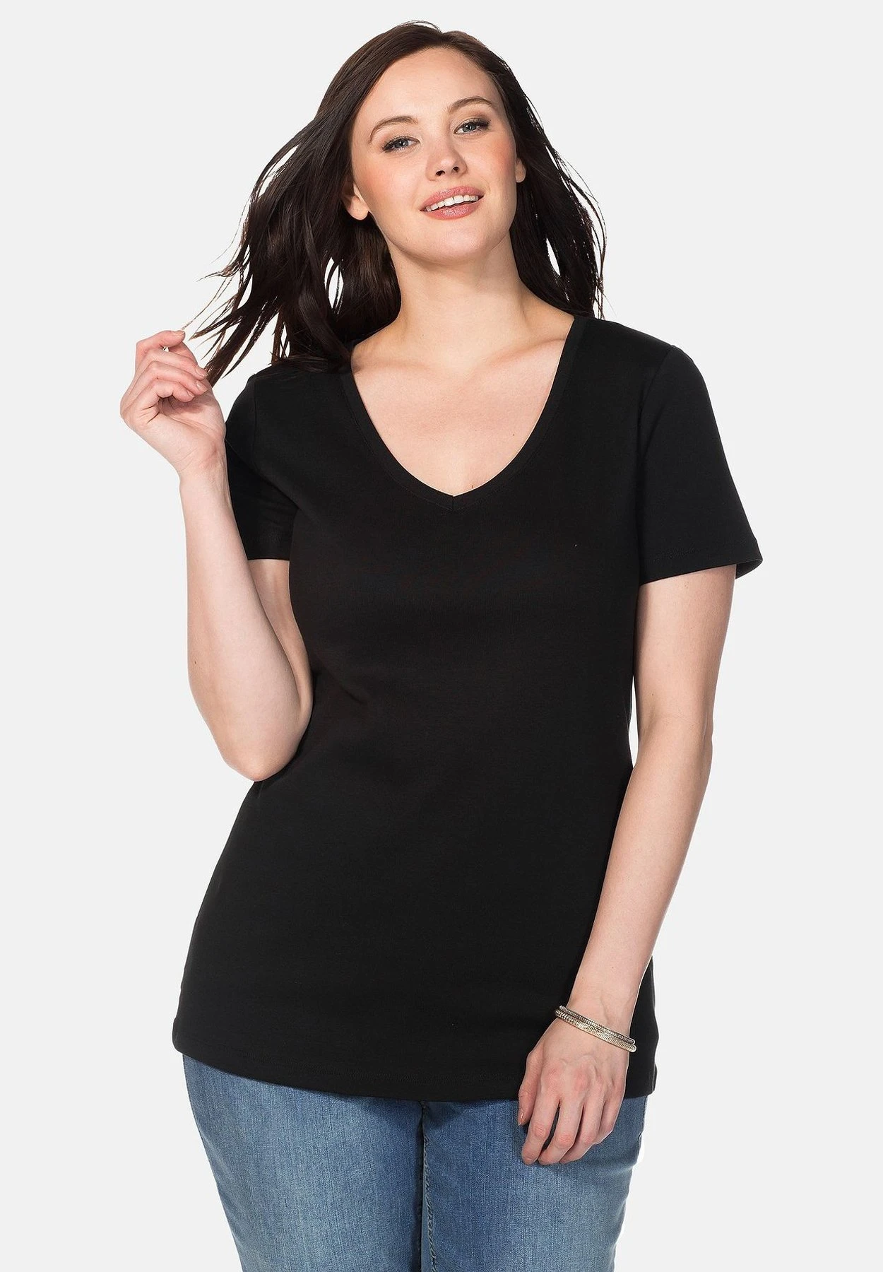 Sheego Camiseta Básica - Black 1 Sheego Camiseta Básica - Black