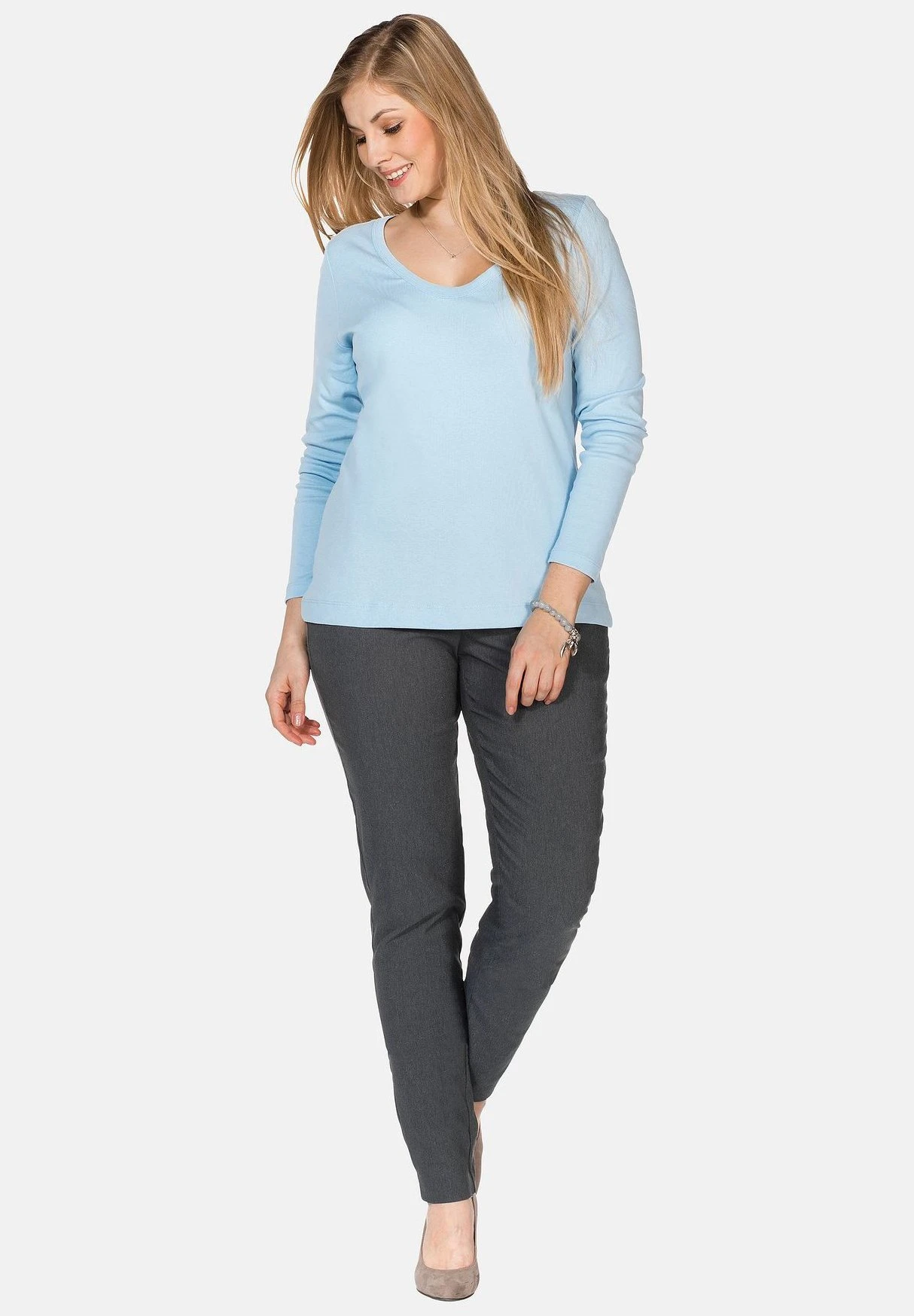 Sheego Bengalin - Pantalones - Heather Grey 2 Sheego Bengalin - Pantalones - Heather Grey - Imagen 2