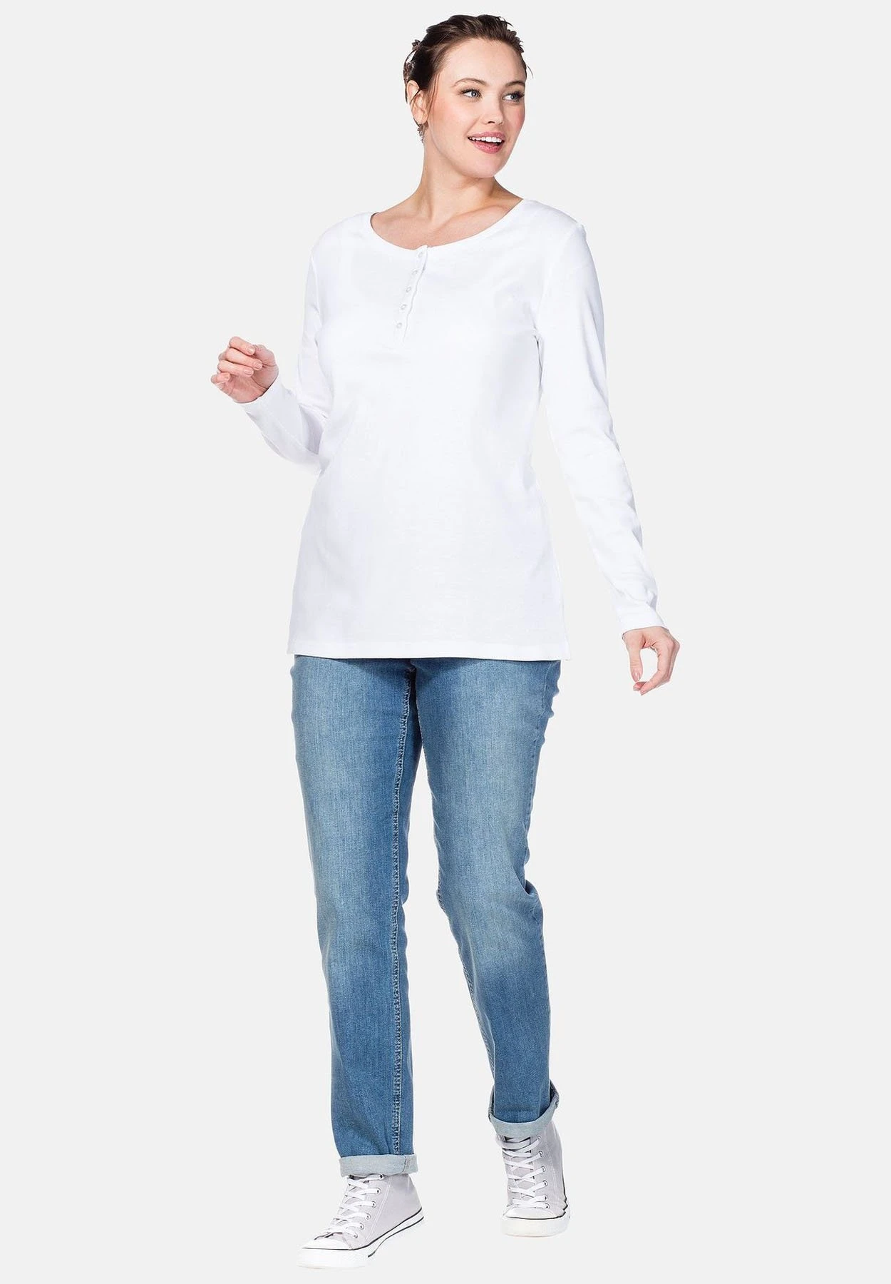 Sheego Camiseta De Manga Larga - White 2 Sheego Camiseta De Manga Larga - White - Imagen 2