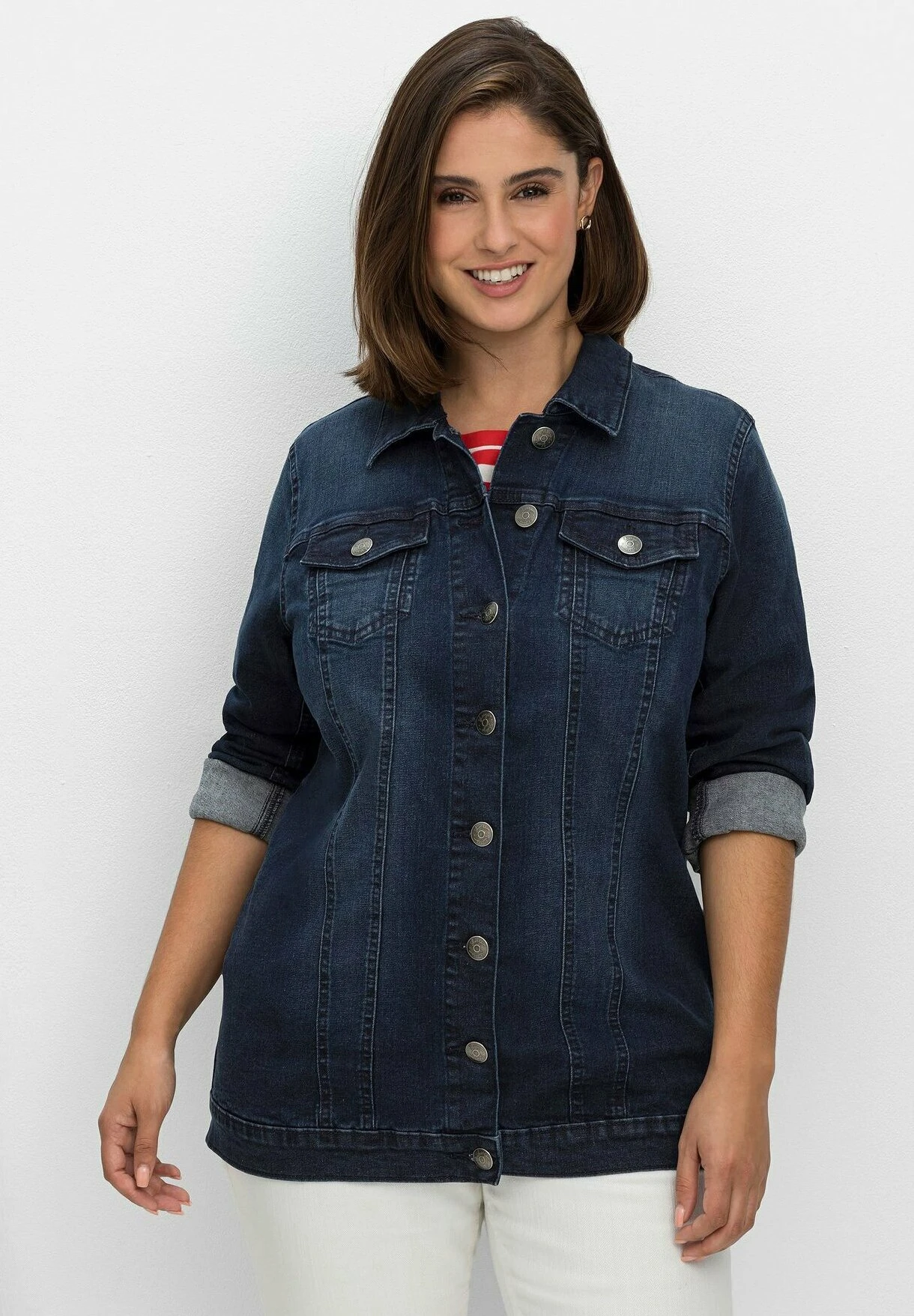 Sheego Chaqueta Vaquera - Dark Blue Denim 1 Sheego Chaqueta Vaquera - Dark Blue Denim