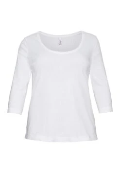 Sheego Camiseta De Manga Larga - Weiß -Sheego Ventas be532b4aa85d4fd399c28d3d9892314e