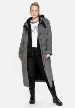 Sheego Abrigo Clásico - Black/ White