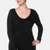 Sheego Langarm - Camiseta De Manga Larga - Black