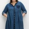 Sheego Vestido Vaquero - Blue Denim