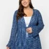 Sheego Chaqueta De Punto - Blau Meliert