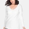 Sheego Langarm - Camiseta De Manga Larga - White