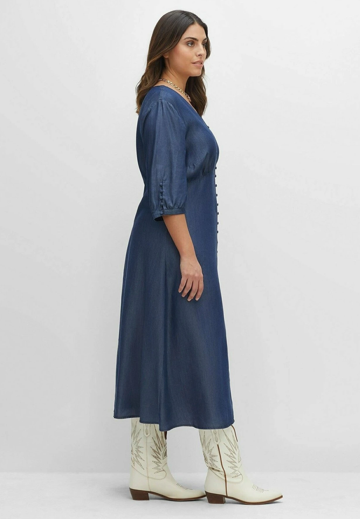 Sheego Vestido Camisero - Dark Blue Denim 4 Sheego Vestido Camisero - Dark Blue Denim - Imagen 4