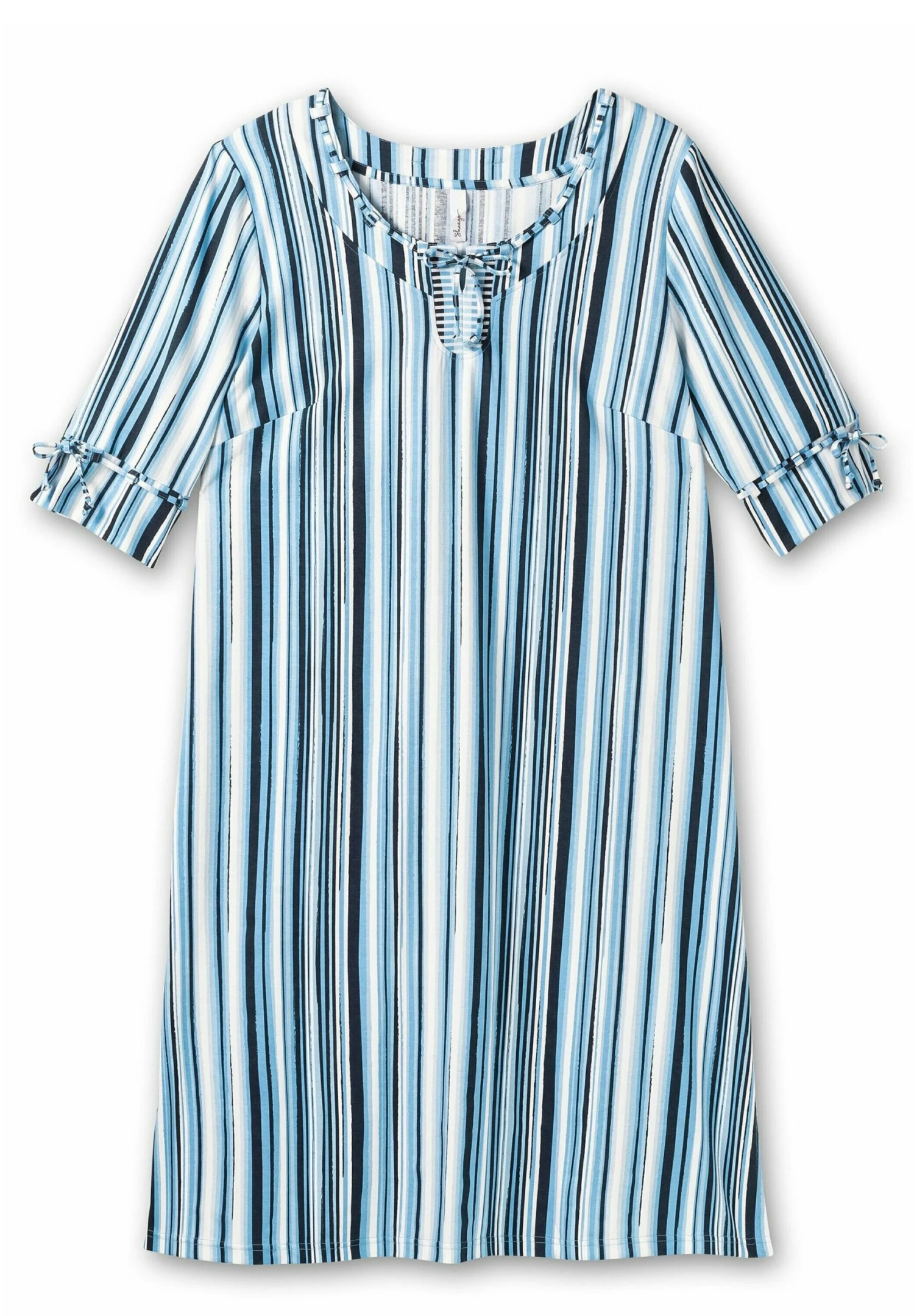 Sheego Midi - Vestido Ligero - Blau Gestreift 6 Sheego Midi - Vestido Ligero - Blau Gestreift - Imagen 6