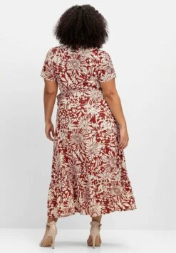 Sheego Vestido Largo - Rot Gemustert -Sheego Ventas cc949724610c4aacb51974258d26b4ed