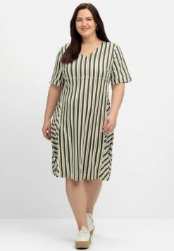 Sheego Vestido Informal - Hellkhaki Gemustert