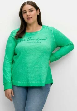 Sheego Camiseta De Manga Larga - Blattgrün