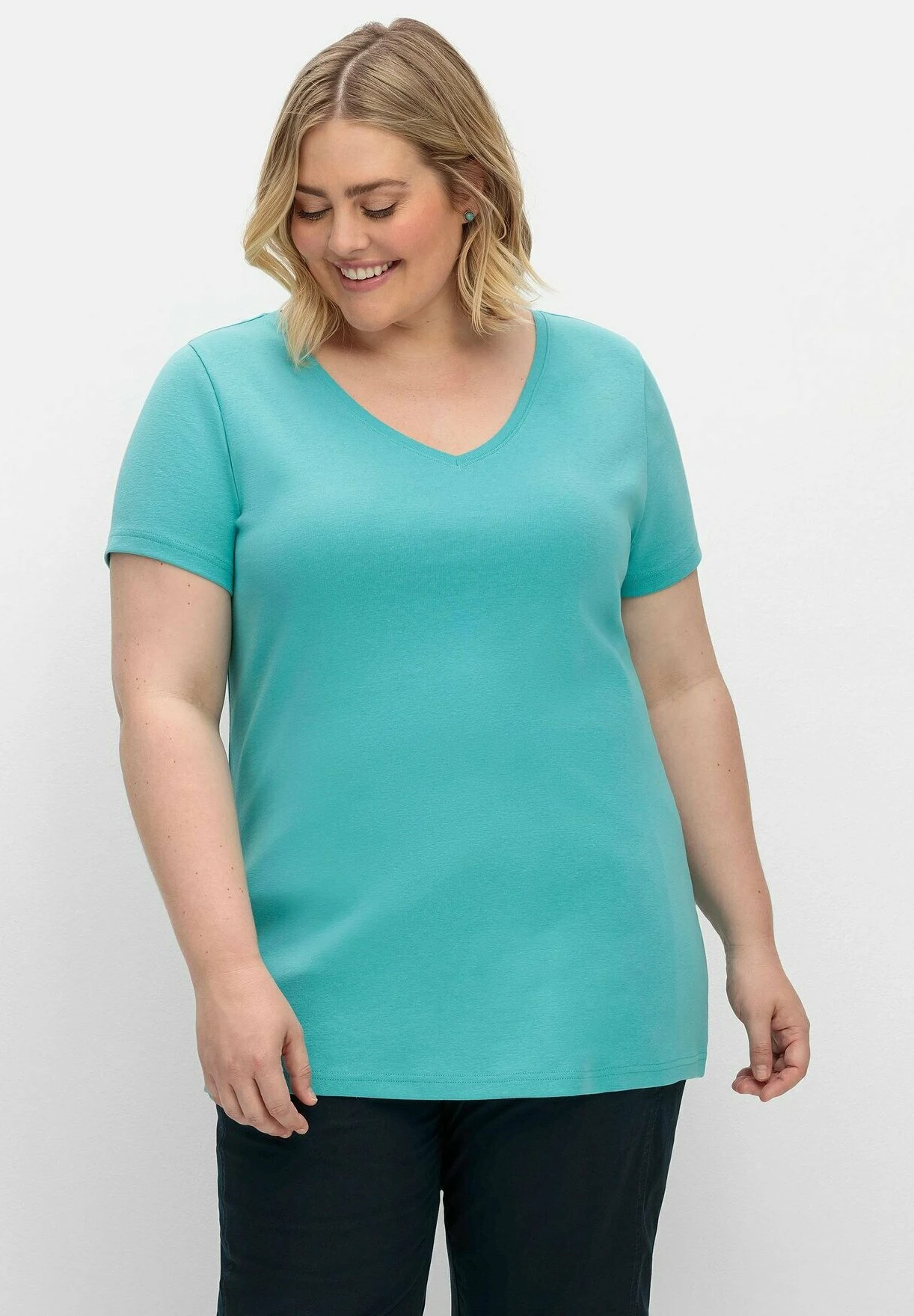 Sheego Camiseta Básica - Aqua 1 Sheego Camiseta Básica - Aqua