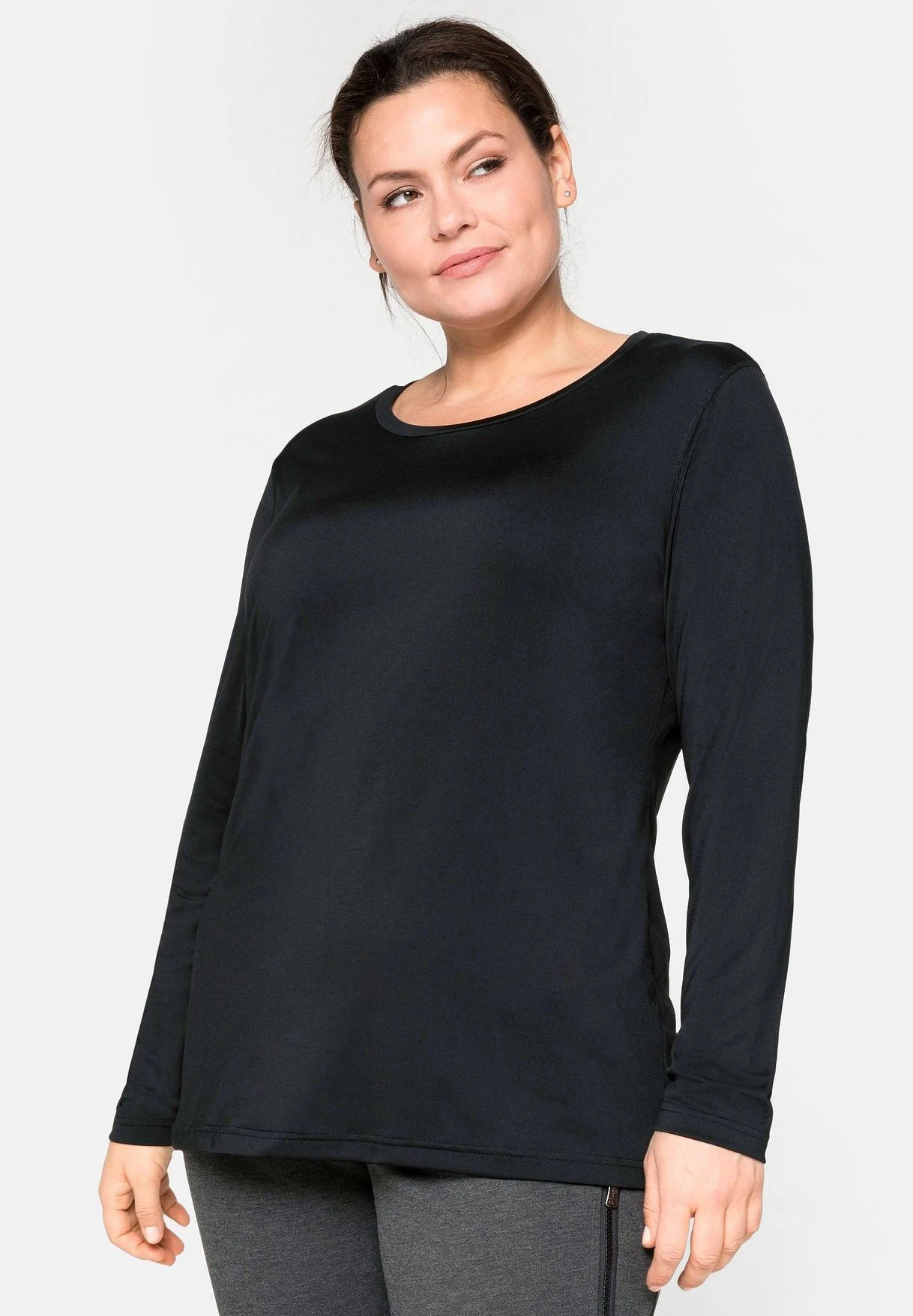 Sheego Camiseta De Manga Larga - Schwarz 1 Sheego Camiseta De Manga Larga - Schwarz