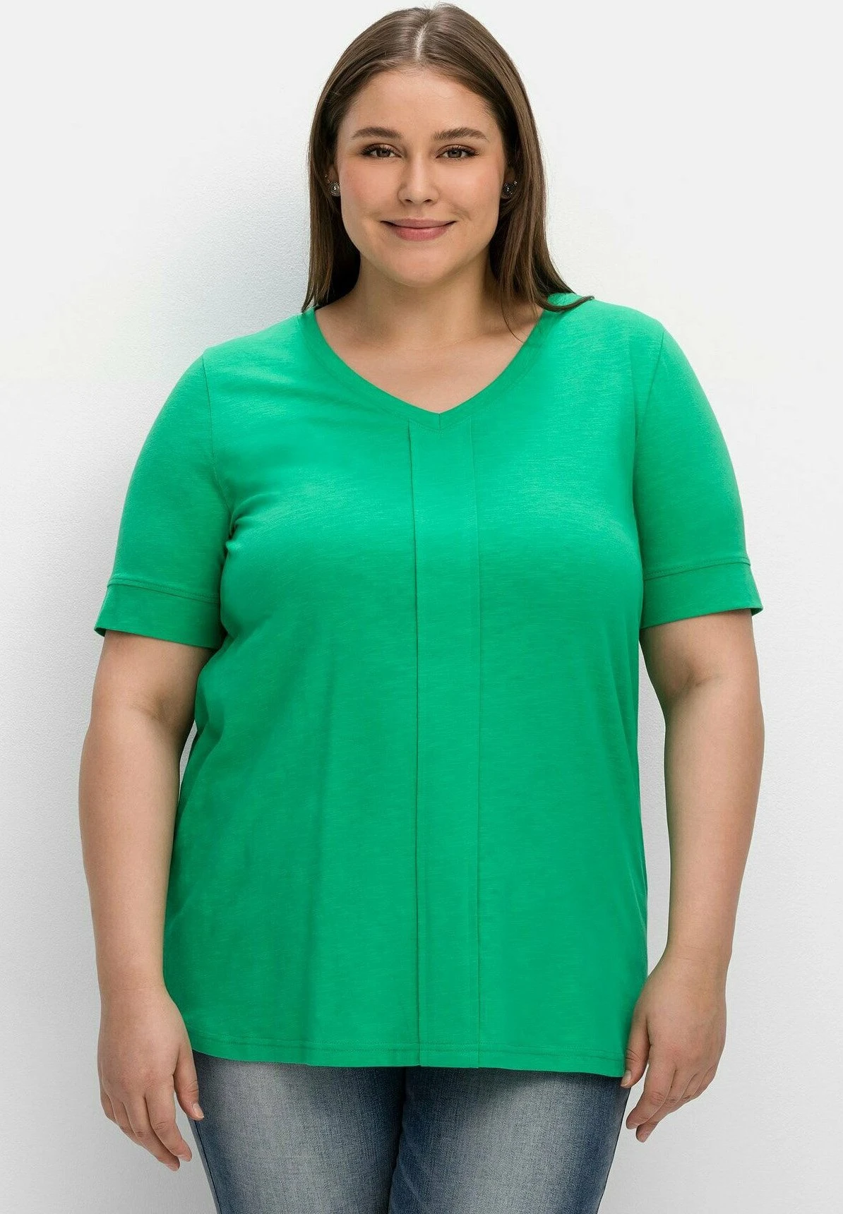 Sheego Camiseta Básica - Blattgrün 1 Sheego Camiseta Básica - Blattgrün