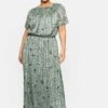 Sheego Vestido Largo - Eukalyptus Bedruckt