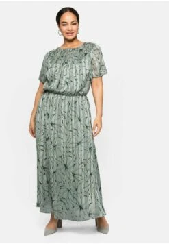 Sheego Vestido Largo - Eukalyptus Bedruckt