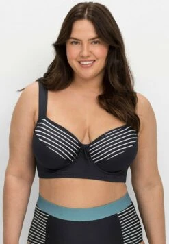 Sheego Top De Bikini - Marine Gestreift