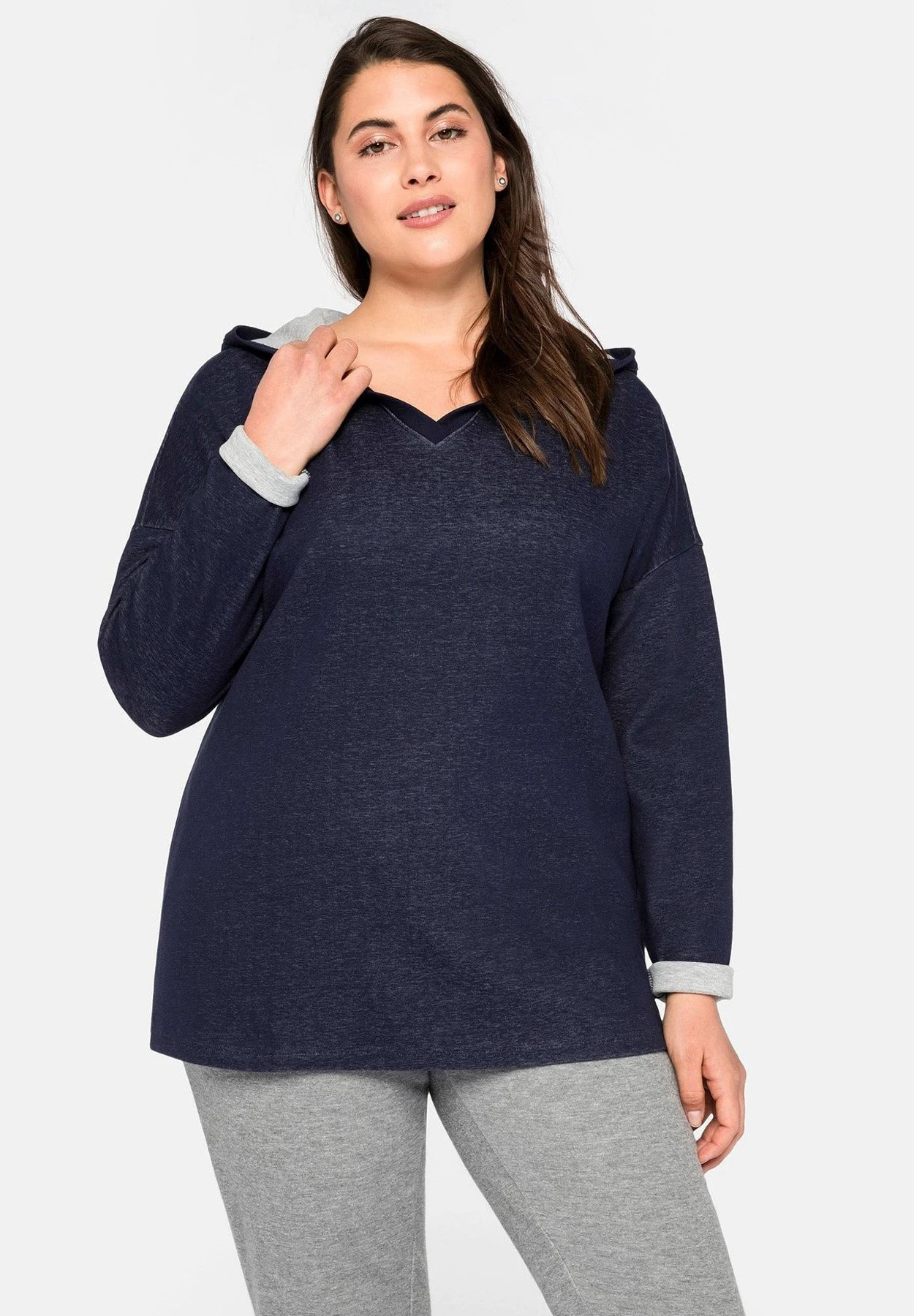 Sheego Jersey Con Capucha - Marine 1 Sheego Jersey Con Capucha - Marine