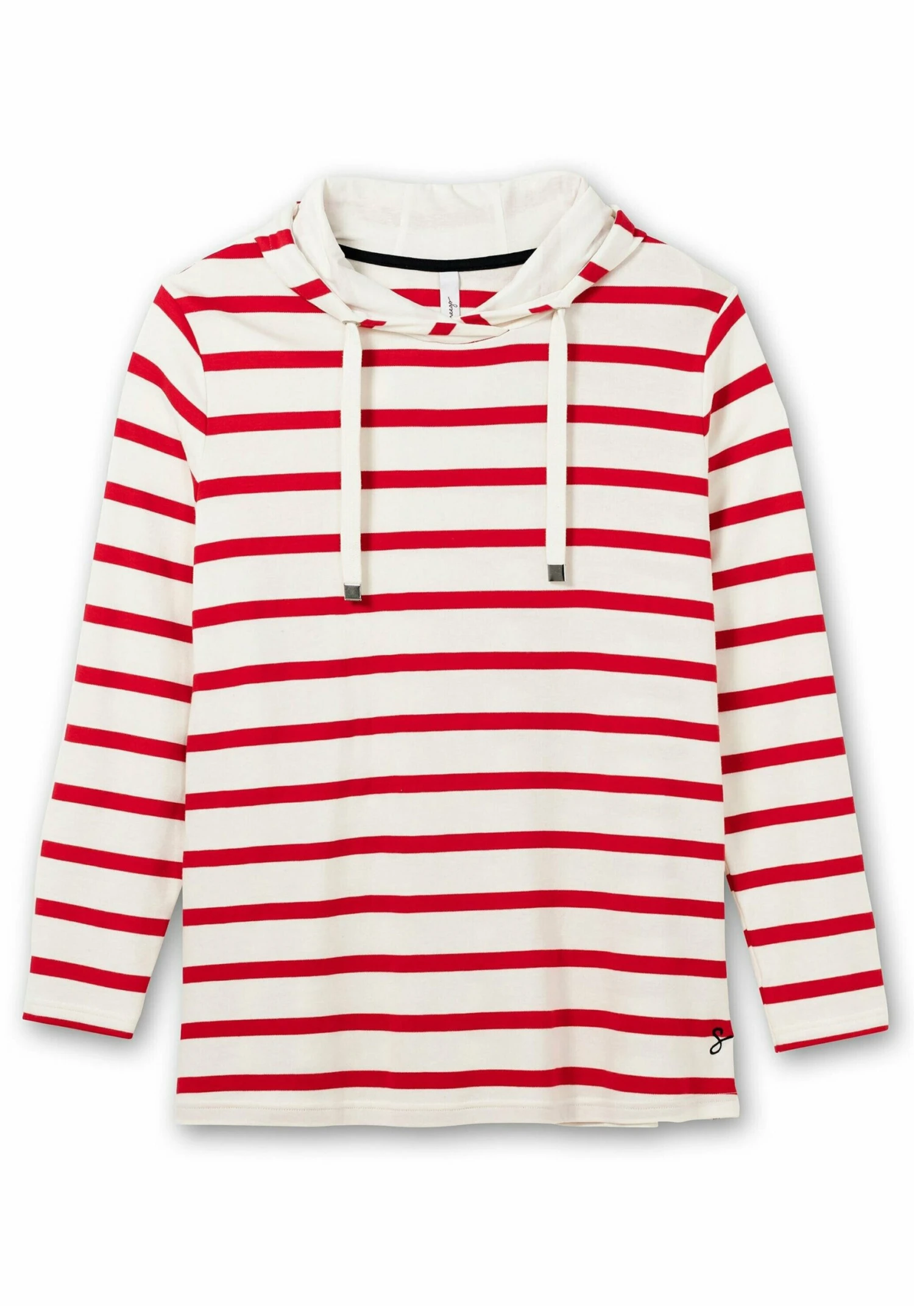 Sheego Jersey Con Capucha - Offwhite Gestreift 5 Sheego Jersey Con Capucha - Offwhite Gestreift - Imagen 5